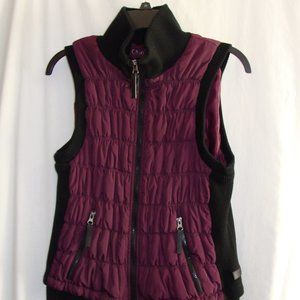 CK CALVIN KLIEN Purple Sleeveless QUILTED "PERFORMANCE" PUFFER Vest Sz LARGE